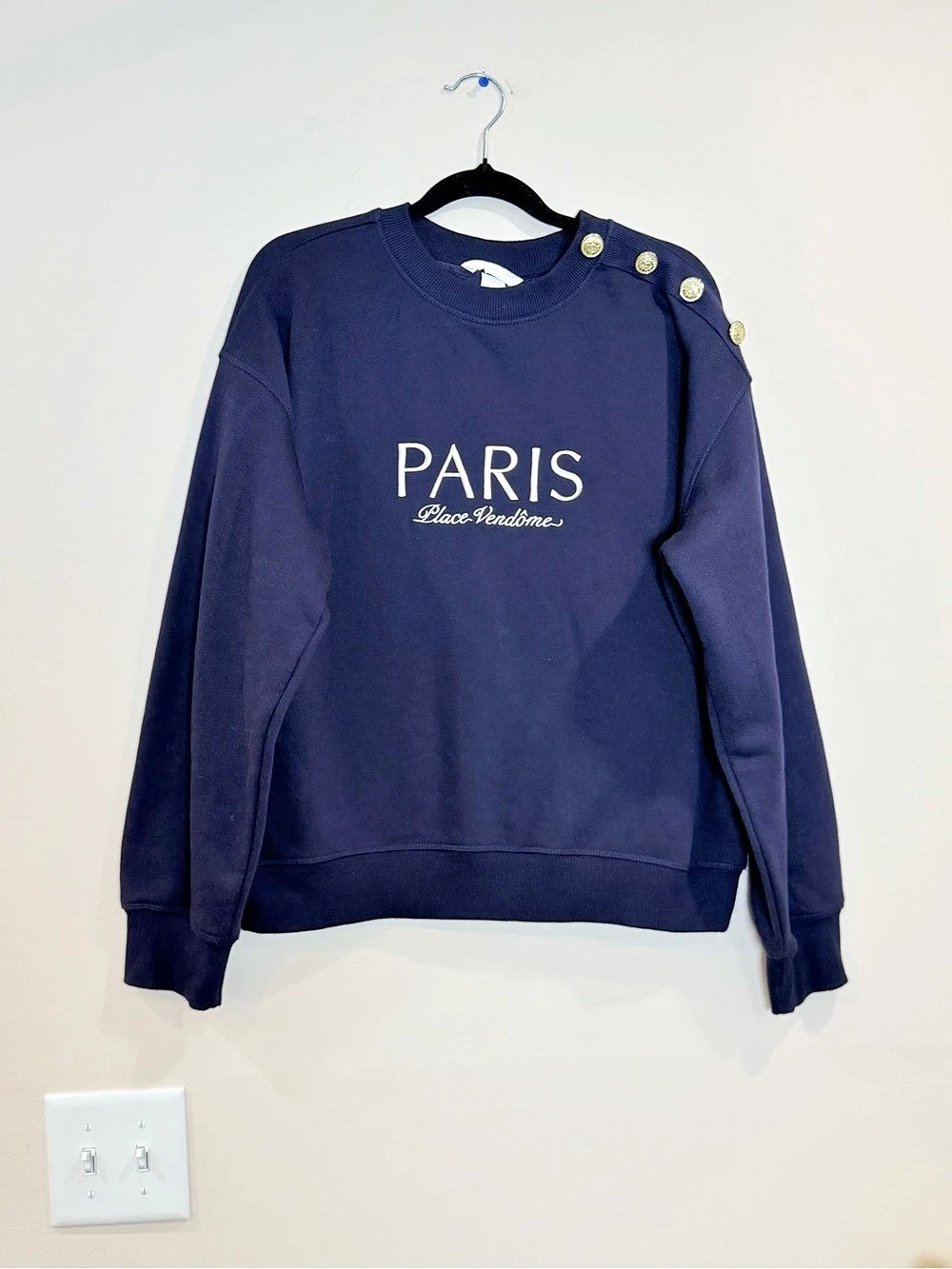 🔥H&M Paris Place Vendôme Sweatshirt Blue Size Medium NWOT🔥